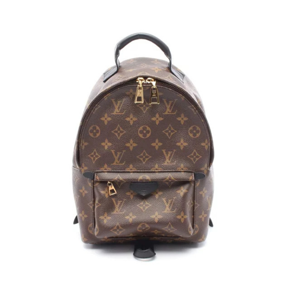 Louis Vuitton Palm Springs Backpack Rucksack Canvas Leather Monogram Black Brown